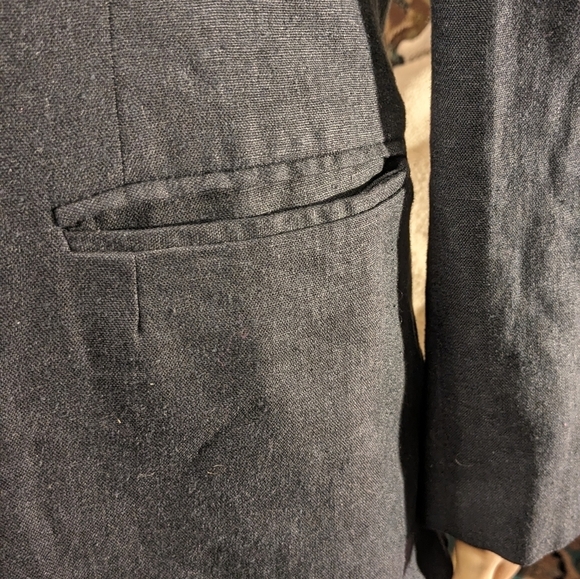 Vintage Sandro Women's Linen Blend Blazer Size 8P - Picture 10 of 12